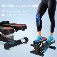 SPORTNOW Mini-Stepper - Compact Fitness Apparaat voor Workouts met LCD-Monitor en Antislippedalen, Zwart(m-5)