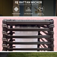 Outsunny Rattan Solar Floor Lamp,  68cm Tall Outdoor Garden Lantern Pathway Light & Decorative Lighting with Auto On/Off LED Lights, IP44, for Porch, Yard, Courtyard, Deck, Brown(m-4)