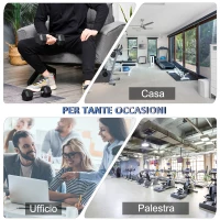 HOMCOM Set di 2 Manubri da Palestra Esagonali da 5kg in Gomma con Impugnatura Antiscivolo, Nero(m-6)