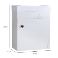 kleankin Meuble lavabo suspendu avec rangement pour salle de bain 40 x 22 x 50 cm - blanc(m-3)