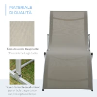 Outsunny Set 2 Sdraio da Giardino Pieghevoli, Lettino Prendisole in Alluminio e Textilene, 61x165x63cm(m-7)