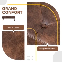 HOMCOM Banc bout de lit banquette capitonnée style vintage 114 x 38 x 42 cm piètement bois revêtement marron effet vieilli(m-5)