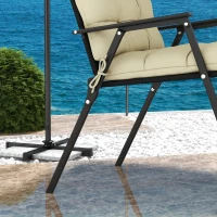 Outsunny 2-Piece Seat Cushion Replacement with Backrest, Garden Patio Chair Cushions Set with Ties, Beige(m-6)