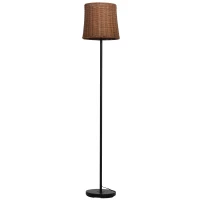 HOMCOM Lampadaire sur pied circulaire 40 W max. abat-jour rotin naturel marron dim. Ø 30 x 157 cm(m-1)