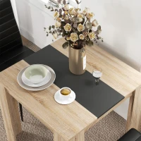 HOMCOM Ensemble de salle à manger 3 pièces avec 1 table carrée et 2 chaises style moderne noir(m-9)