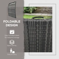 Outsunny Rattan Folding Sun Lounger Outdoor Chair with Cushion and Pillow Grey(m-7)