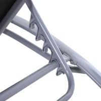 Outsunny Bain de Soleil transat de jardin chaise longue Design Contemporain inclinable Multi-Positions avec Matelas et tétière dim. 170L x 64l x 82H cm alu textilène Beige(m-8)