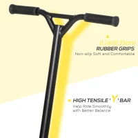 HOMCOM Stunt Scooter, 360° Entry Level Tricks Scooter w/ Lightweight Aluminium Deck and ABEC 7 Bearing, For Age 14+ Beginners, Gold Tone(m-7)