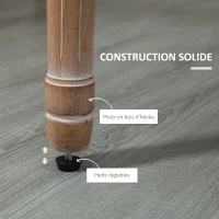 HOMCOM Chaise de Salle à Manger Chaise de Salon médaillon Style Louis XVI Bois Massif patiné sculpté Tissu Lin Crème(m-5)