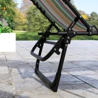 Outsunny Set of Two Folding Sun Loungers, with Four-Position Backs - Multicoloured(m-9)