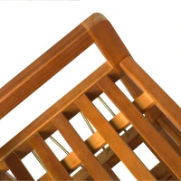 HOMCOM 5-Tier Shoe Rack, Acacia Wooden Shoe Storage Organiser with Hangers, Holds up to 19 Pairs, for Entryway, Living Room, 64 x 26 x 82 cm, Teak(m-7)