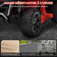 AIYAPLAY Quad électrique enfant 6V voiture électrique enfants vitesse de 2,5 km/h pour enfants 18-36 mois 71 x 40,5 x 45 cm rouge(m-6)