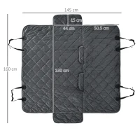 PawHut Telo Coprisedile Auto per Cani Effetto Velluto con Fondo Antiscivolo e Cinghie di Fissaggio, 160x145cm, Grigio(m-3)
