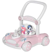 AIYAPLAY Andador para Bebés de 1-3 Años con Altura Ajustable Música Ruedas Antideslizantes Luces Manillar Desmontable Rosa(m-11)