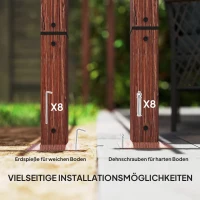 Outsunny 3 x 3 m Tuin-Pergola, Verstelbaar Terrasdak, Aluminium Frame, UPF30+ Zonbescherming, Natuurlijk Hout(m-6)