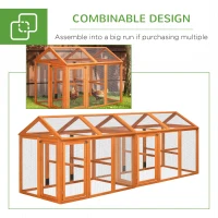 PawHut Large Chicken Run, Wooden Chicken coop, with Combinable Design - Wood Effect(m-7)
