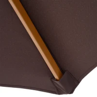 Outsunny Parasol de jardin extérieur parasol droit double toit en bois polyester haute densité protection solaire Ø 3 x 2,5 m chocolat(m-8)