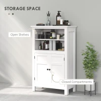 HOMCOM Multi-Storage Modern Bathroom Cabinet - White(m-4)