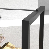 Outsunny Scaffale Portalegna da Esterno e Interno in Acciaio con Base Rialzata, 39x35x76cm, Nero(m-9)