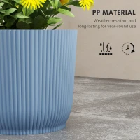 Outsunny Set of Two Ф22cm Planters - Blue(m-6)