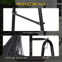 Outsunny Hammock Chair with Stand, Hammock Swing Chair with Cushion, Dark Grey(m-6)