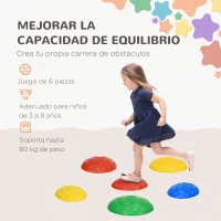 ZONEKIZ Conjunto de 6 Piezas Piedras de Equilibrio Apilables con Base Antideslizante para Entrenamiento de Equilibrio Multicolor(m-4)