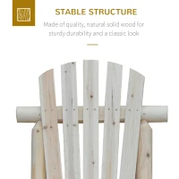 Outsunny Outdoor Classic Wooden Adirondack Deck Outdoor Patio Lounge Chair with Ergonomic Design Fir Wood Frame, Natural Wood(m-4)