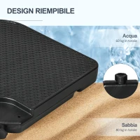 Outsunny Basamento per Ombrellone set 4 Pezzi Impilabili con Maniglie Integrate, in HDPE, 99.7x99.7x8.3 cm, Nero(m-5)