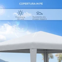 Outsunny Gazebo da Giardino con Telaio in Acciaio per Esterno e Interno, 2.7x2.7m Bianco(m-4)