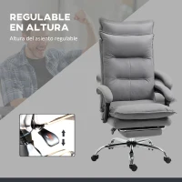 Vinsetto Silla de Masaje Reclinable con 6 Puntos de Masaje y 5 Modos con Función de Calefacción Ajustable 66x74x114-121,5 cm Gris(m-6)