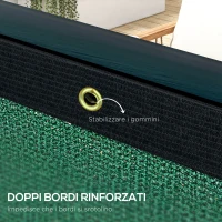 Outsunny Rete di Protezione 15.25x1.75 m contro Raggi UV e Vento con Fascette Incluse, in HDPE Verde(m-6)