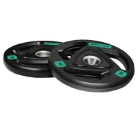 SPORTNOW Two 10kg Olympic Weight Plates, Tri-Grip Rubber-Coated Barbell Weights, with 5cm Holes, for Home, Gym, Office(m-11)