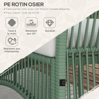 Outsunny Ensemble salon de jardin 4 pièces canapé 2 places 2 fauteuils 1 table basse plateau verre trempé(m-5)