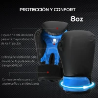HOMCOM Saco de Boxeo Profesional, Punching Bag 72 cm con Guantes de 8 oz Gancho y Bolsa de Almacenaje, Saco de Arena para MMA, Karate, Taekwondo y Entrenamiento en Gimnasio en Casa(m-6)