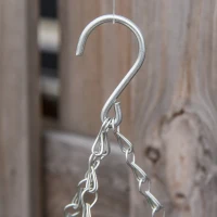 Outsunny Juego de 2 Plantas Colgantes de Lisianthus Sintéticas con Maceta de Mimbre y Cadenas Ø25x34 cm Rosa y Verde(m-9)