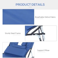 Outsunny Reading Hole Sun Lounger - Blue(m-6)