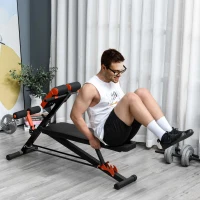 HOMCOM Banco de Pesas Multifuncional Banquillo de Gimnasio Completo Respaldo Inclinable en 3 Posiciones 64x146x73,5-85 cm Negro(m-2)