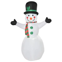 HOMCOM 6.5ft Inflatable Snowman LED Christmas Xmas Air Blown Holiday Decoration Outdoor Garden Decor(m-1)
