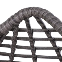 Outsunny Poltrona da Esterno in Rattan a Goccia Stile Boho con Cuscino, 101x89x156cm Grigio e Beige(m-9)