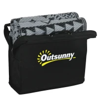 Outsunny 182 x 274cm Reversible Patterned Outdoor Rug, with Bag - Black/Grey(m-9)