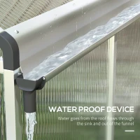 Outsunny 6 x 8ft Polycarbonate Greenhouse with Rain Gutters, Large Walk-In Green House with Door and Window, Garden Plants Grow House with Aluminium Frame(m-6)