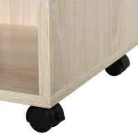 HOMCOM Support d'imprimante - caisson organiseur bureau - 4 niches, placard porte, grand plateau - panneaux particules chêne clair(m-7)