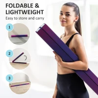 SPORTNOW 7.7ft Folding Gymnastics Beam, Floor Balance Beam for Kids with Anti-Slip Base, Gymnastics Equipment for Home, Blue(m-4)