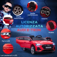 HOMCOM Macchina Elettrica per Bambini 12V con Telecomando, Velocità 3-8km/h, Luci e Musica, Età 3-5 Anni, Rosso(m-7)