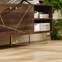 HOMCOM TV Stand Cabinet for up to 60 Inch TV, Modern 130cm TV Unit with Adjustable Shelves and Hairpin Legs, Double Door TV Cabinet for Living Room, Bedroom, Brown(m-9)