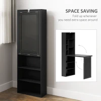 HOMCOM Three-Part Work Desk, with Storage and Chalkboard - Black(m-4)