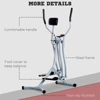 HOMCOM Air Walker Glider, Cross Trainer Fitness Machine, with LCD, for Home Gym, Grey(m-7)