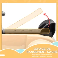 AIYAPLAY Porteur Enfants Voiture Licence Mercedes-Benz 300S 18-48 mois coffre rangement sous le siège beige(m-5)