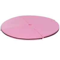HOMCOM Tapis de Pole Dance Pliable - Tapis de Protection Ø 150 cm Épaisseur 5 cm - Revêtement Plastique Rose