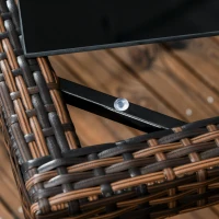 Outsunny Set da Esterni in Rattan PE con Tavolo e 4 Sedie con Cuscini, Marrone(m-8)